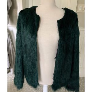 Dark Green Faux Fur Romeo & Juliette Jacket Size M